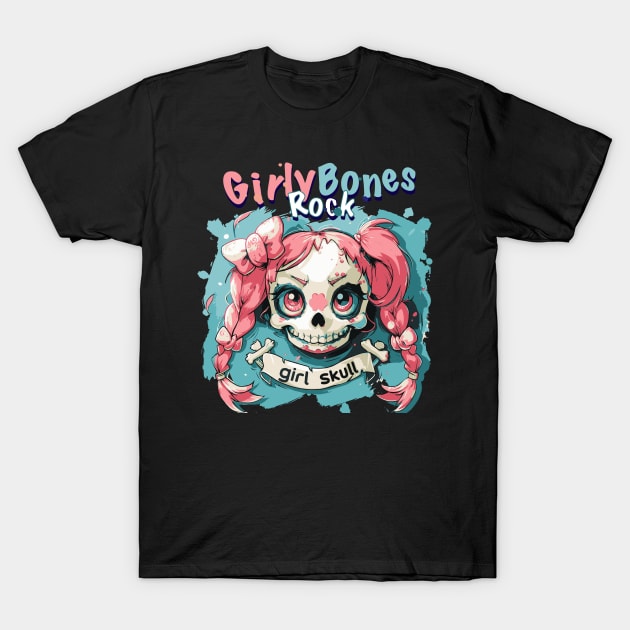 Skull Girl, Skull Fun T-Shirt 01 T-Shirt by ToddT